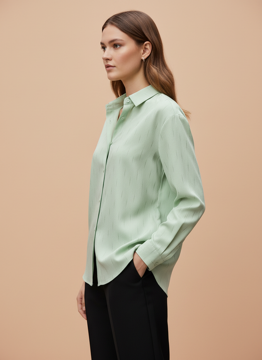 Light Green Striped Shirt for Women