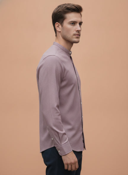 Premium Men'S Crinkle Cotton Shirt | Mauve