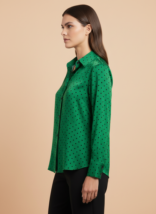 Green Polka Dot Shirt for Women
