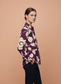Premium Rayon Shirt With Purple Floral Print