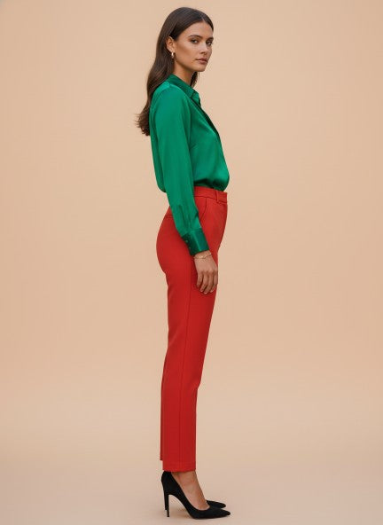 Banana Crepe Mars Red C Pant