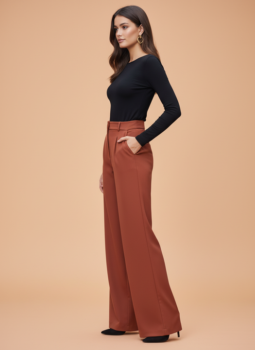 Banana Crepe Burnt Umber K Pant