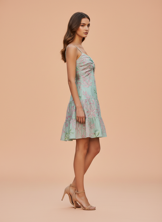 Women’s Floral Print Spaghetti Strap A-Line Dress