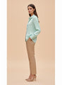 Mint Green Regular Fit Solid Satin Shirt