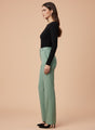 Banana Crepe Sage Green Straight Fit With Flap Pocket Trouser