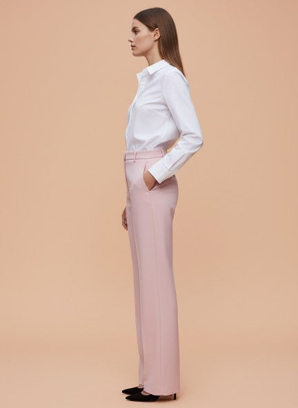 Banana Crepe Rose Pink Straight Fit With Flap Pocket Trouser