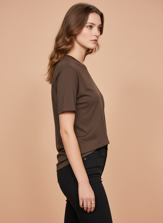 Brown We Do All The Stuff Graphic Oversized T-Shirt for Women