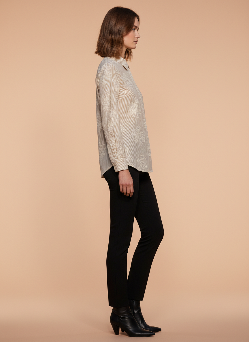 Embroidered Stripe Women’s Shirt