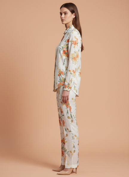 Premium Roman Satin Floral Coord Set