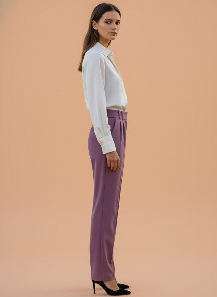 Banana Canyon Rose Skin Fit Multi Pleated Trouser