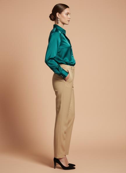 Azure Regular Fit Summer Satin Shirt