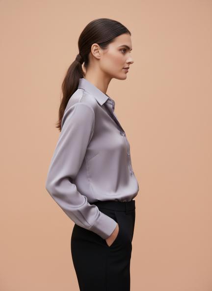 Premium Mauve Regular Fit Summer Satin Shirt