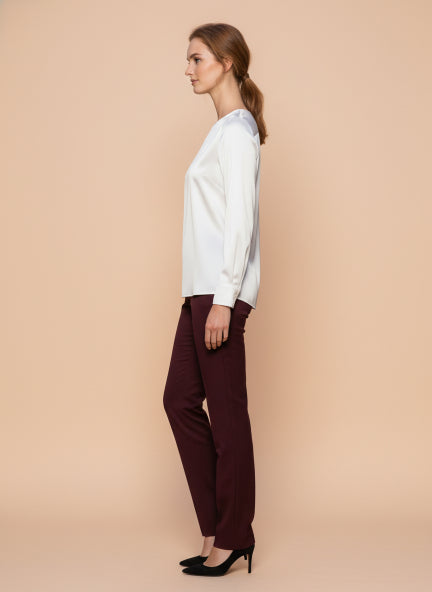 European Satin Bishop Sleeves Top