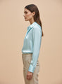 Sky Blue Regular Fit Summer Satin Shirt