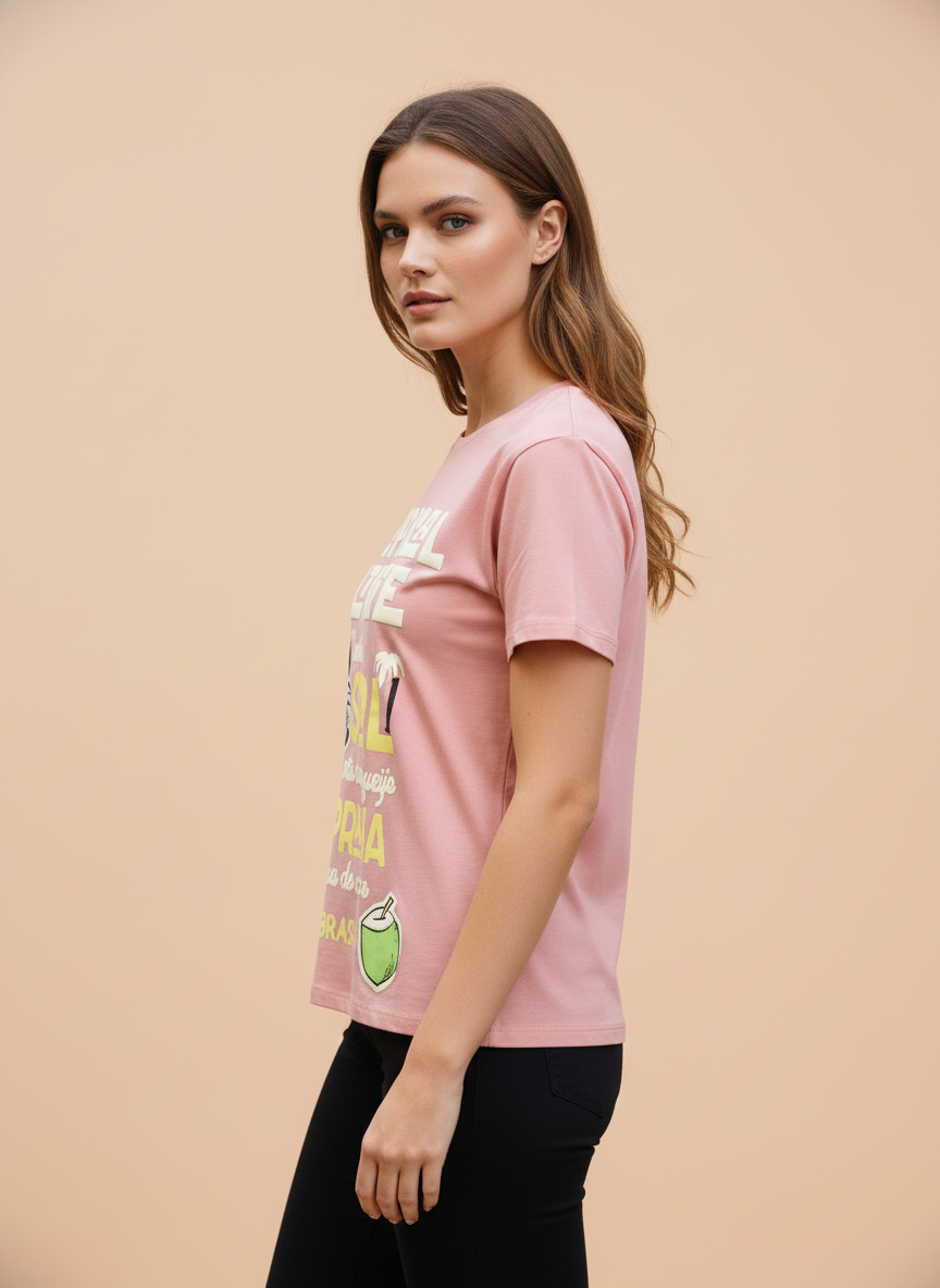 Women's Pink Oversized T-Shirt