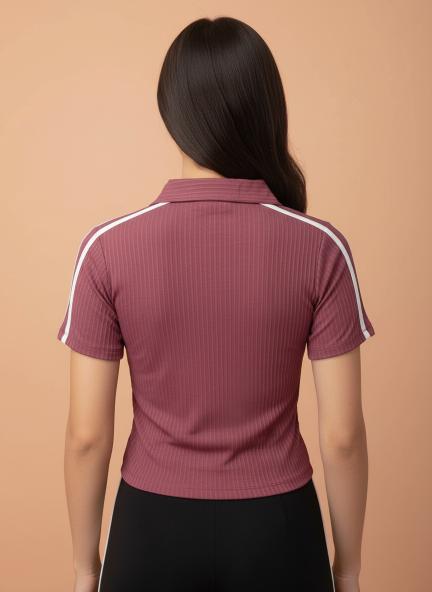 Slim Fit Short Sleeve Shirt with Gold Brooch