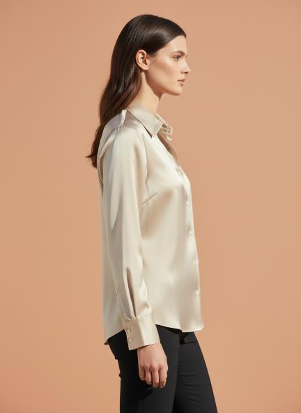 Tan Brown Regular Fit Summer Satin Shirt