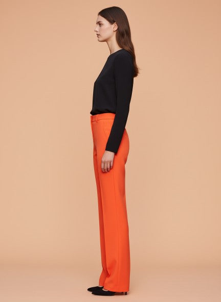 Banana Crepe Flame Straight Fit Flap Pocket Trouser