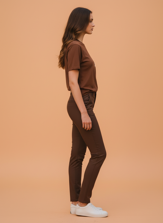 Chocolate Brown Graphic Printed Oversized T-Shirt