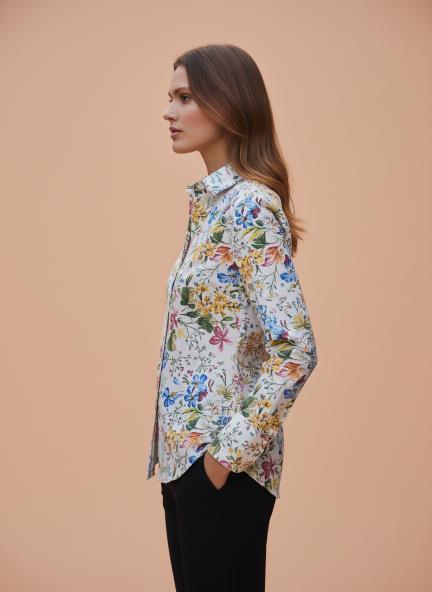 Premium Micro Digital Print Puff Sleeve Shirt