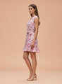 Premium Micro Digital Print  V Neck Flare Dress With Slash Pocket