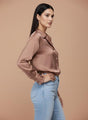 Brown Sugar Regular Fit Summer Satin Shirt