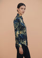 Women'S Premium Rayon Shirt With Jungle Print In Full Sleeve And Black Color