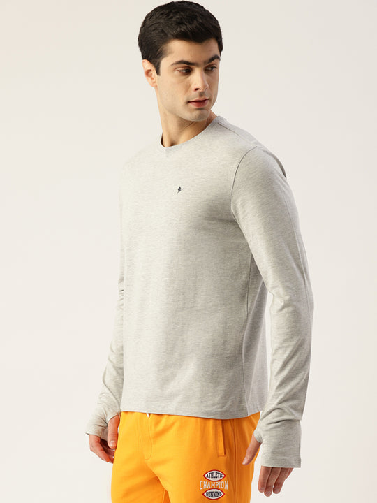 MENS COTTON RICH SOLID FULL SLEEVE CREW NECK T-SHIRTS