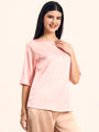 Women's Luxury Elegant Blush Pink European Satin Top