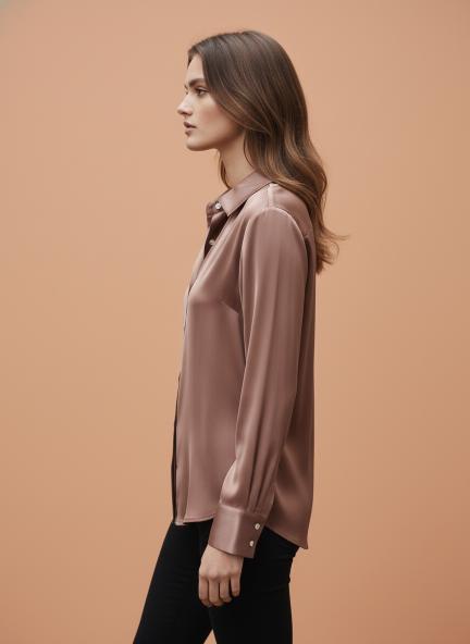 Cocoa Regular Fit Summer Satin Shirt