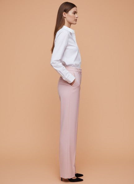 Banana Crepe Rose Pink Straight Fit With Flap Pocket Trouser