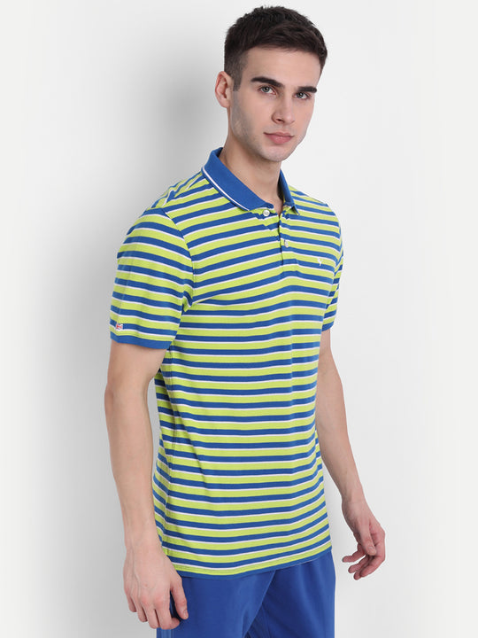 Premium Cotton Striped Half Sleeve Polo