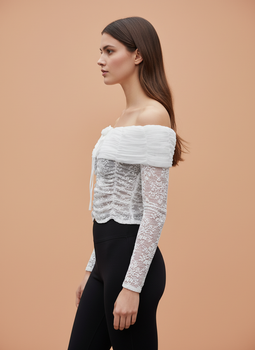 Women’s White Off Shoulder Lace Top