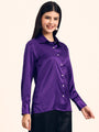 Luxury Modal Satin Shirt for Women  Purple