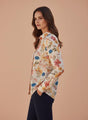 Cambric Digital Print Puff Sleeve Shirt