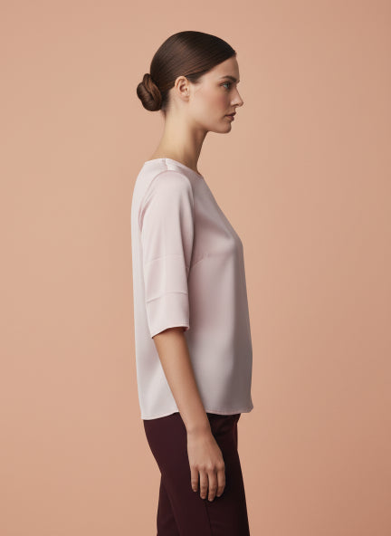 Elegant Blush Pink European Satin Top