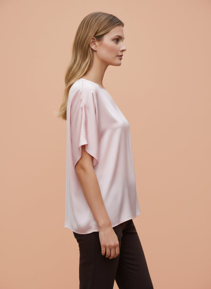 European Satin Solid Baturing Sleeve Crepe