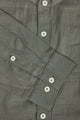 Amswan Premium Men'S Grey Crinkle Cotton Shirt - Mandarin Collar, Long Sleeves