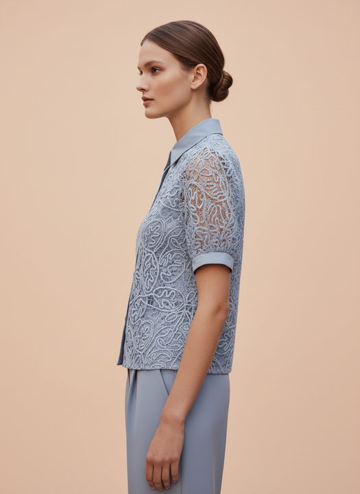 Luxury Lace Premium Textured Shirt For Womens