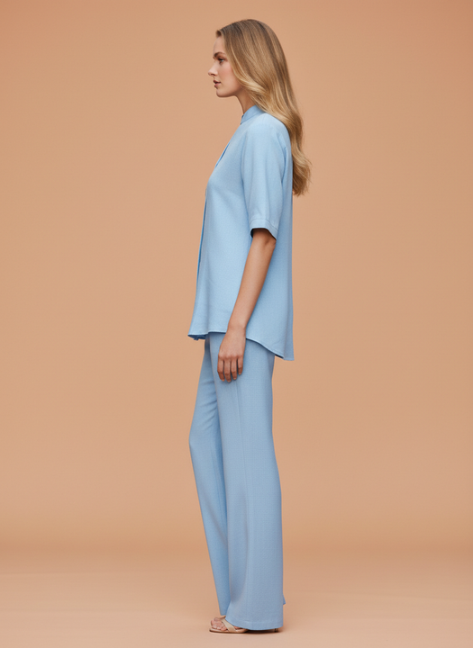 Sky Blue Embroidered Coord Set for Women