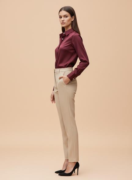 Maroon Regular Fit Summer Satin Shirt