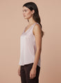 European Satin V Neck Sleeveless Top