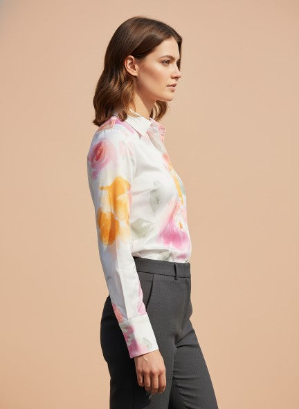 Premium Micro Multicolour Regular Length Straight Hem Digital Print Shirt