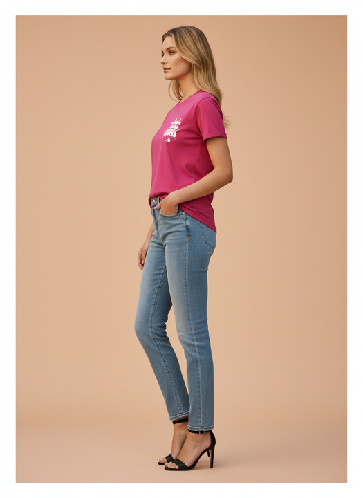 Hot Pink "We Are All Stars" Graphic Oversized T-Shirt