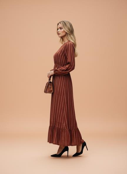 Rayon Printed Full Sleeve Maxi Dress