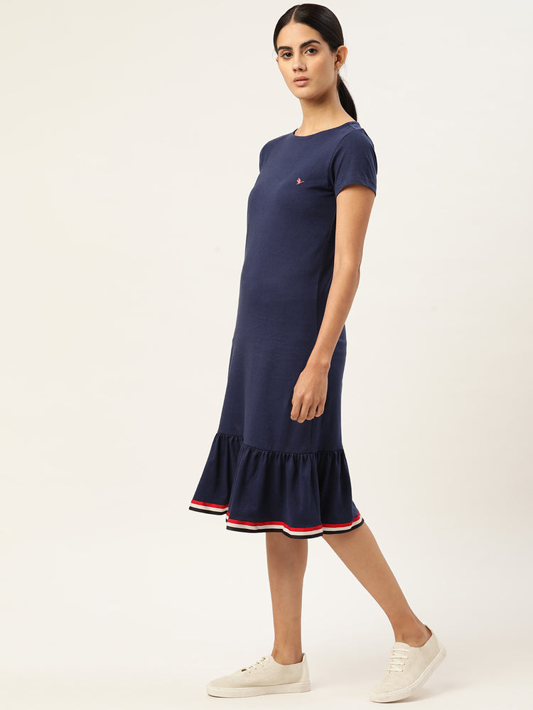 WOMENS PREMIUM COTTON HALF SLEEVE FLARED DRESSES