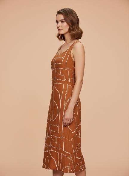 Rayon Printed Sleeveless Fit & Flare Maxi Dress