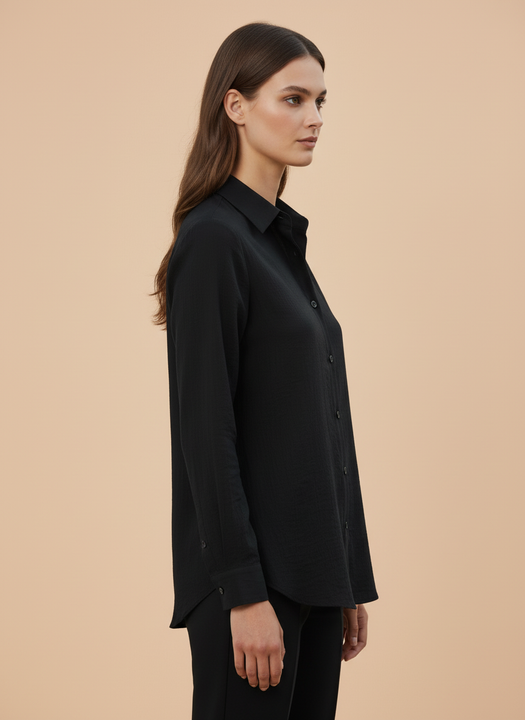 Classic Black Full Sleeve Formal Shirt for Women