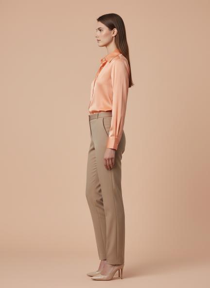 Crimson Orange Regular Fit Summer Satin Shirt