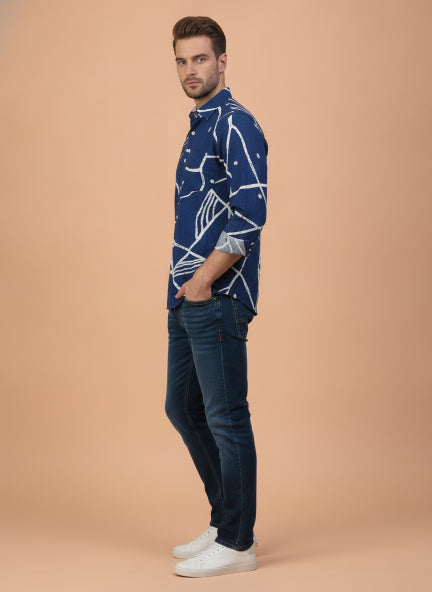 Men'S Premium Rayon Shirt With Abstract Print